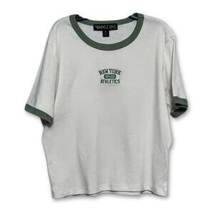 Vinyl Icons T-Shirt New York Athletics 1997-98 Scoop Neckline White Girls M NWOT
